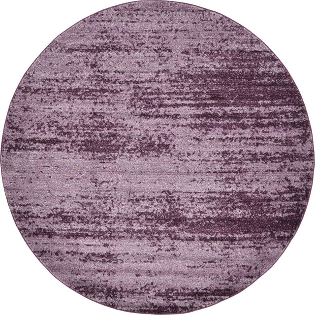Violet 6' 1 x 6' 1 Del Mar Round Area Rug 100% Polypropylene Easy Clean Stain Resistant Vivid Modern Carpet Mat for Home Decor Interior Designing for Sale at Rug Engine