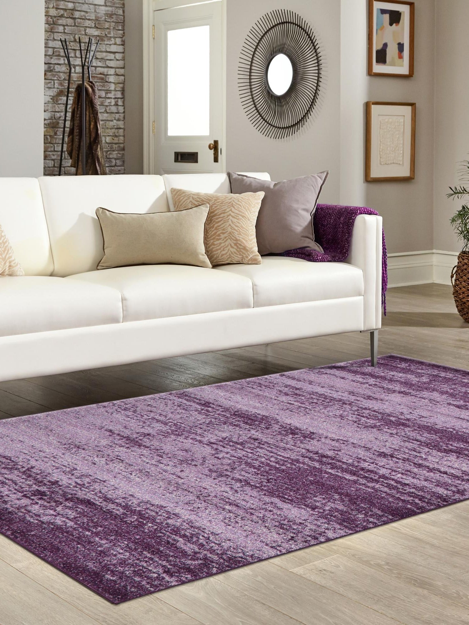 Violet 2' x 3' 1 Del Mar Rectangle Area Rug 100% Polypropylene Easy Clean Stain Resistant Vivid Modern Carpet Mat for Home Decor Interior Designing for Sale at Rug Engine