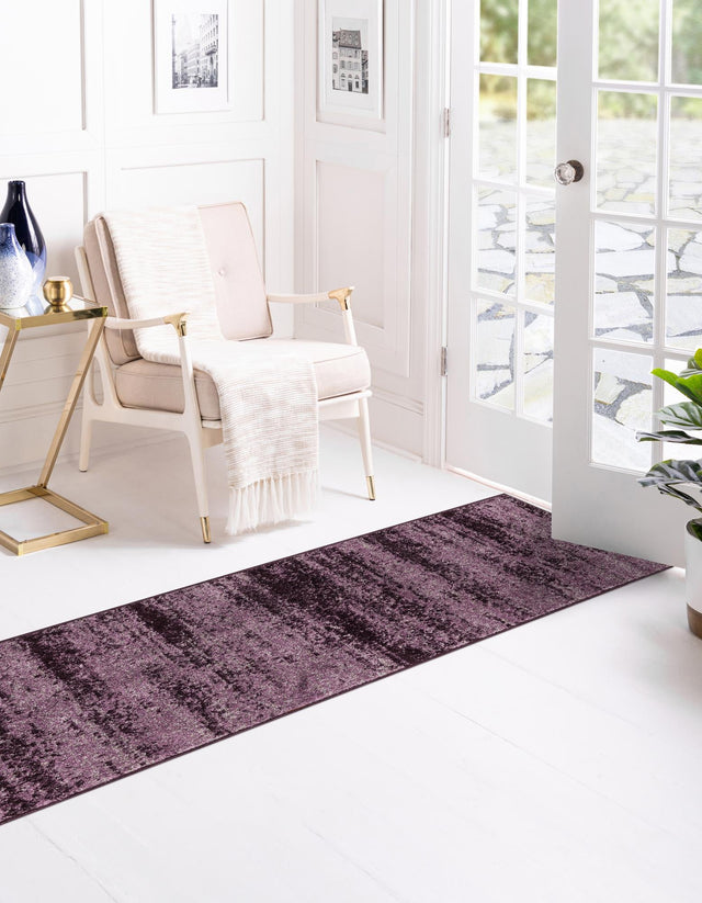 Violet 2' 7 x 10' Del Mar Runner Area Rug 100% Polypropylene Easy Clean Stain Resistant Vivid Modern Carpet Mat for Home Decor Interior Designing for Sale at Rug Engine