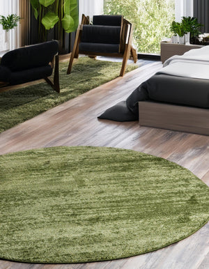 Green 6' 1 x 6' 1 Del Mar Round Area Rug 100% Polypropylene Easy Clean Stain Resistant Vivid Modern Carpet Mat for Home Decor Interior Designing for Sale at Rug Engine