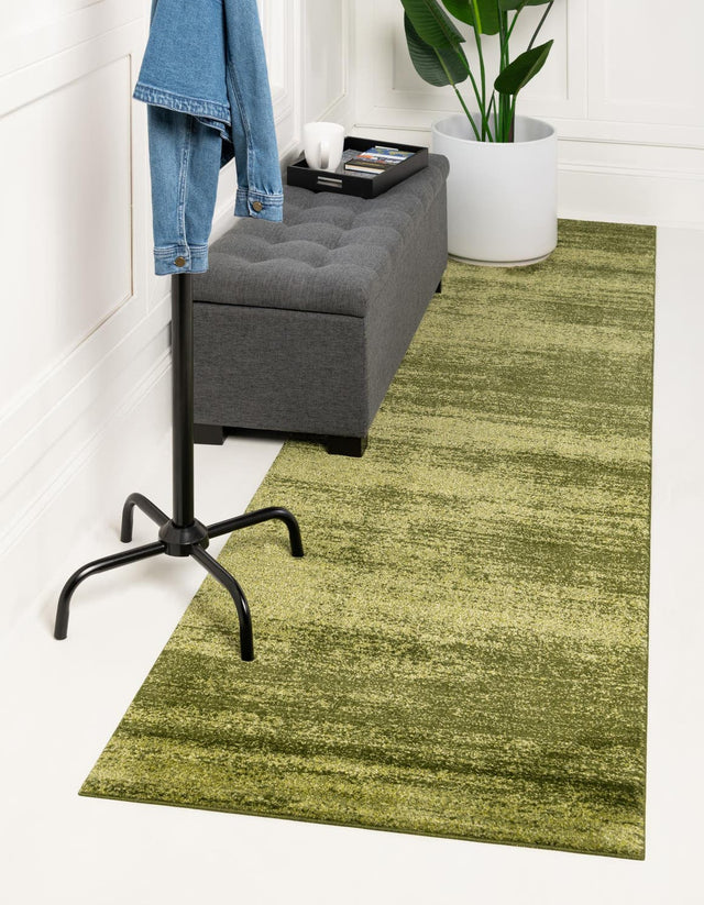 Green 2' x 8' Del Mar Runner Area Rug 100% Polypropylene Easy Clean Stain Resistant Vivid Modern Carpet Mat for Home Decor Interior Designing for Sale at Rug Engine