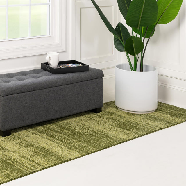 Green 2' x 6' 1 Del Mar Runner Area Rug 100% Polypropylene Easy Clean Stain Resistant Vivid Modern Carpet Mat for Home Decor Interior Designing for Sale at Rug Engine
