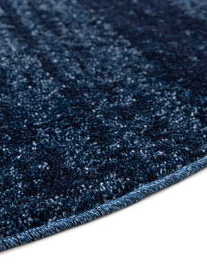 Navy Blue 4' 1 x 4' 1 Del Mar Round Area Rug 100% Polypropylene Easy Clean Stain Resistant Vivid Modern Carpet Mat for Home Decor Interior Designing for Sale at Rug Engine