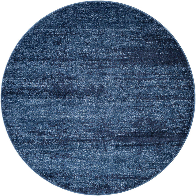 Navy Blue 6' 1 x 6' 1 Del Mar Round Area Rug 100% Polypropylene Easy Clean Stain Resistant Vivid Modern Carpet Mat for Home Decor Interior Designing for Sale at Rug Engine