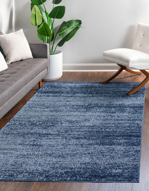 Navy Blue 4' 1 x 6' 1 Del Mar Rectangle Area Rug 100% Polypropylene Easy Clean Stain Resistant Vivid Modern Carpet Mat for Home Decor Interior Designing for Sale at Rug Engine
