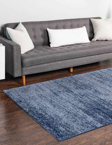 Navy Blue 4' 1 x 6' 1 Del Mar Rectangle Area Rug 100% Polypropylene Easy Clean Stain Resistant Vivid Modern Carpet Mat for Home Decor Interior Designing for Sale at Rug Engine