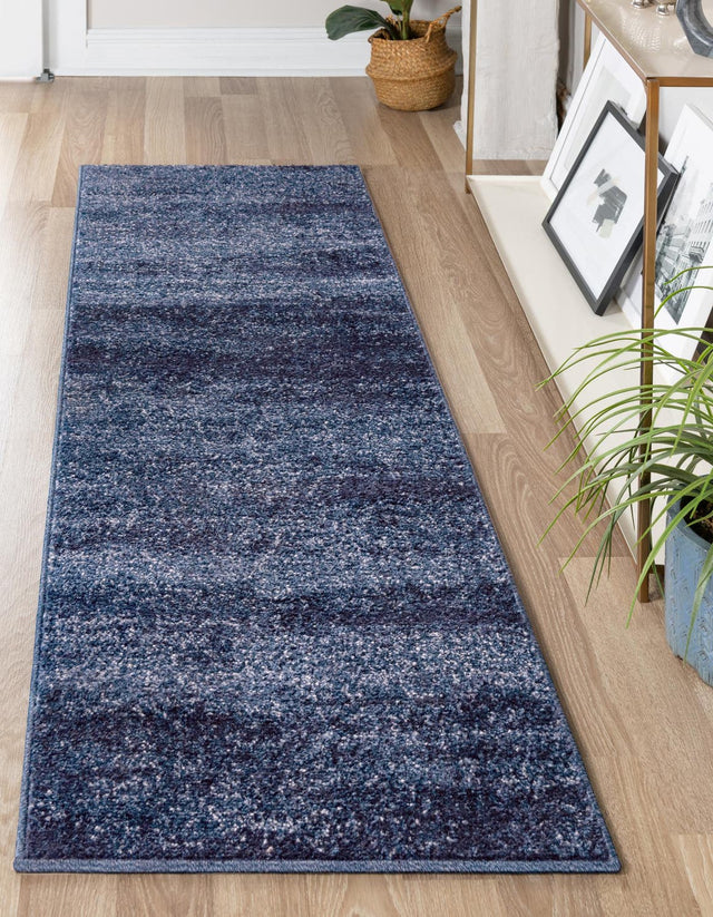 Navy Blue 2' 7 x 10' Del Mar Runner Area Rug 100% Polypropylene Easy Clean Stain Resistant Vivid Modern Carpet Mat for Home Decor Interior Designing for Sale at Rug Engine