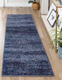 Navy Blue 2' 7 x 10' Del Mar Runner Area Rug 100% Polypropylene Easy Clean Stain Resistant Vivid Modern Carpet Mat for Home Decor Interior Designing for Sale at Rug Engine