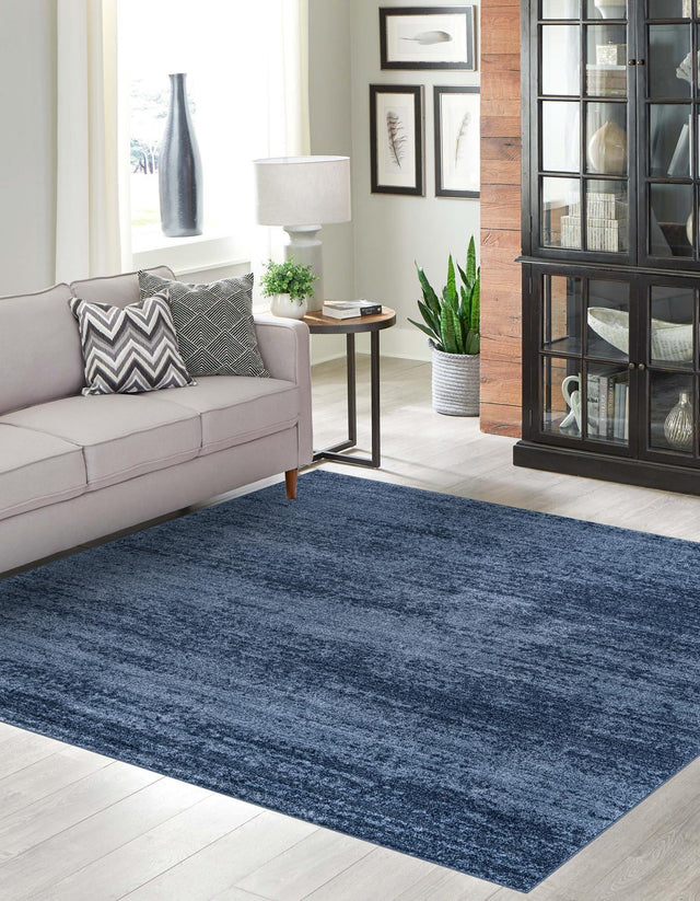 Navy Blue 7' 10 x 7' 10 Del Mar Square Area Rug 100% Polypropylene Easy Clean Stain Resistant Vivid Modern Carpet Mat for Home Decor Interior Designing for Sale at Rug Engine