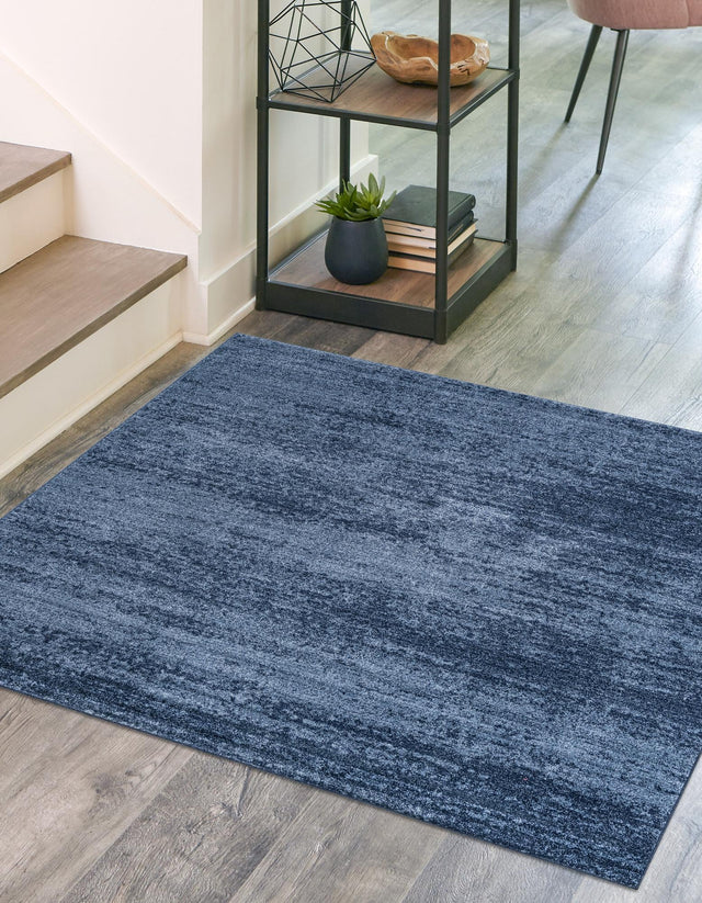 Navy Blue 7' 10 x 7' 10 Del Mar Square Area Rug 100% Polypropylene Easy Clean Stain Resistant Vivid Modern Carpet Mat for Home Decor Interior Designing for Sale at Rug Engine