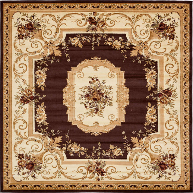 Brown 10' x 10' Versailles Square Area Rug