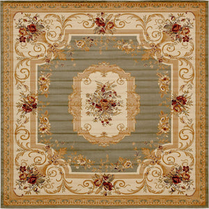 Green 10' x 10' Versailles Square Area Rug
