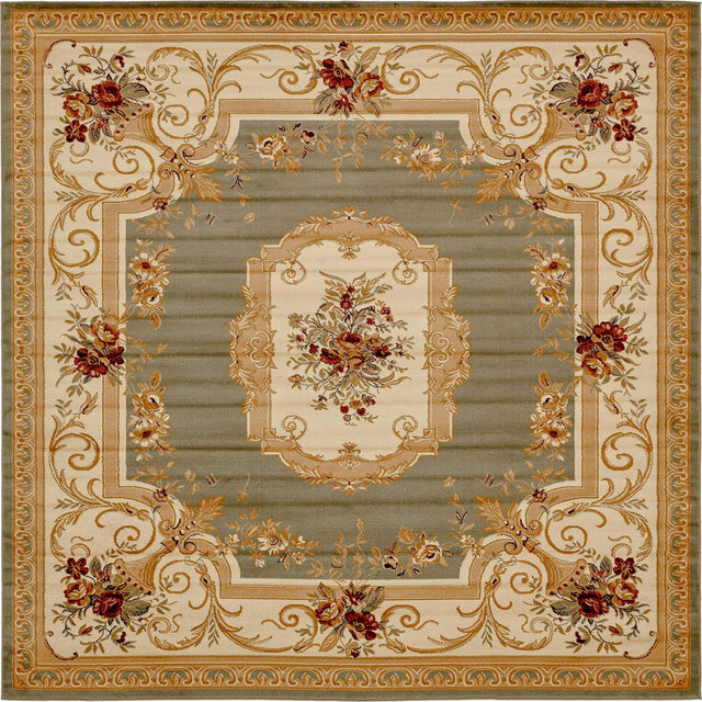 Green 10' x 10' Versailles Square Area Rug