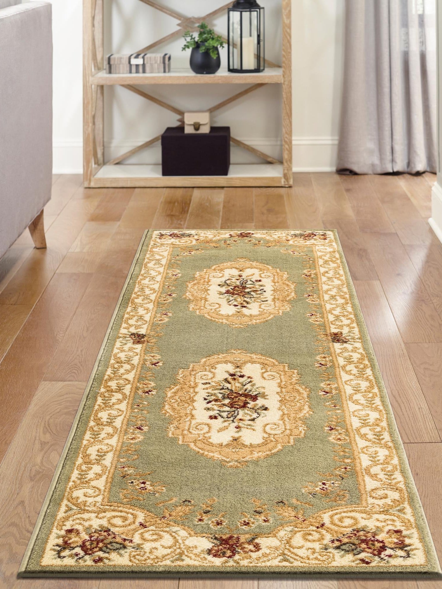 Green 2' x 8' Versailles Runner Area Rug