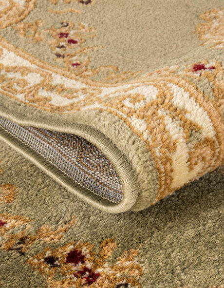 Green 2' 7 x 10' Versailles Runner Area Rug Classic Traditional Motif Indoor Carpet for Hallways, Dining Rooms, Bedrooms, Living Room, Office for Sale at Rug Engine