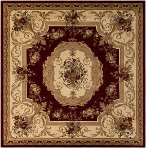 Red 10' x 10' Versailles Square Area Rug
