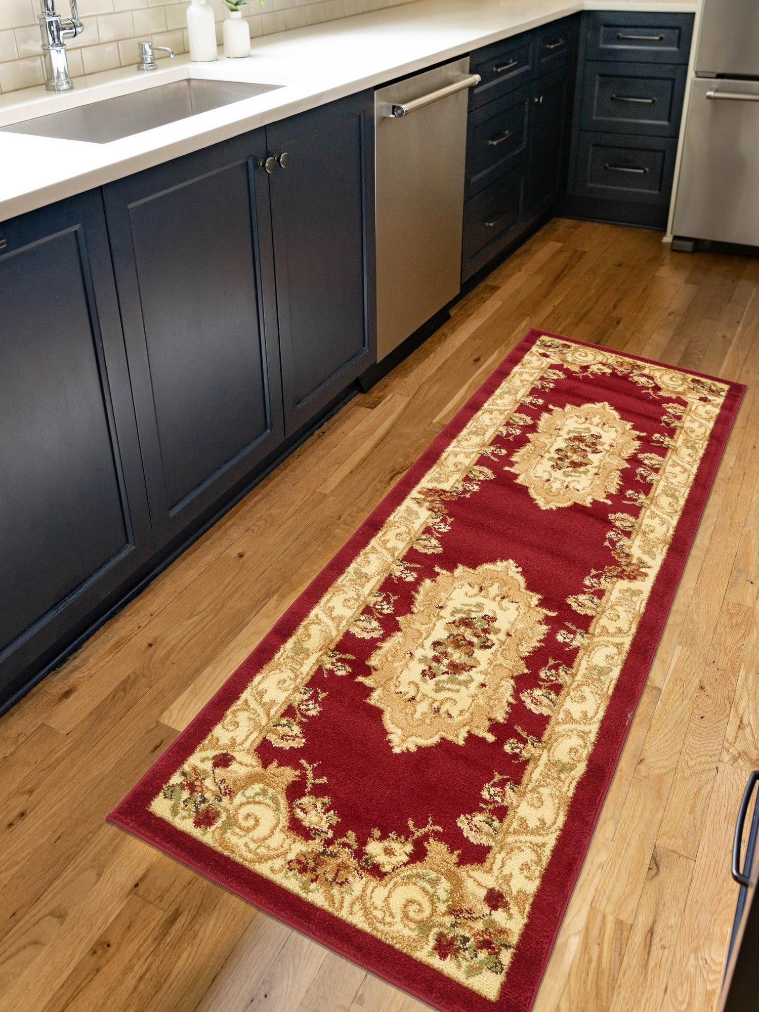 Red 2' x 5' 3 Versailles Runner Area Rug