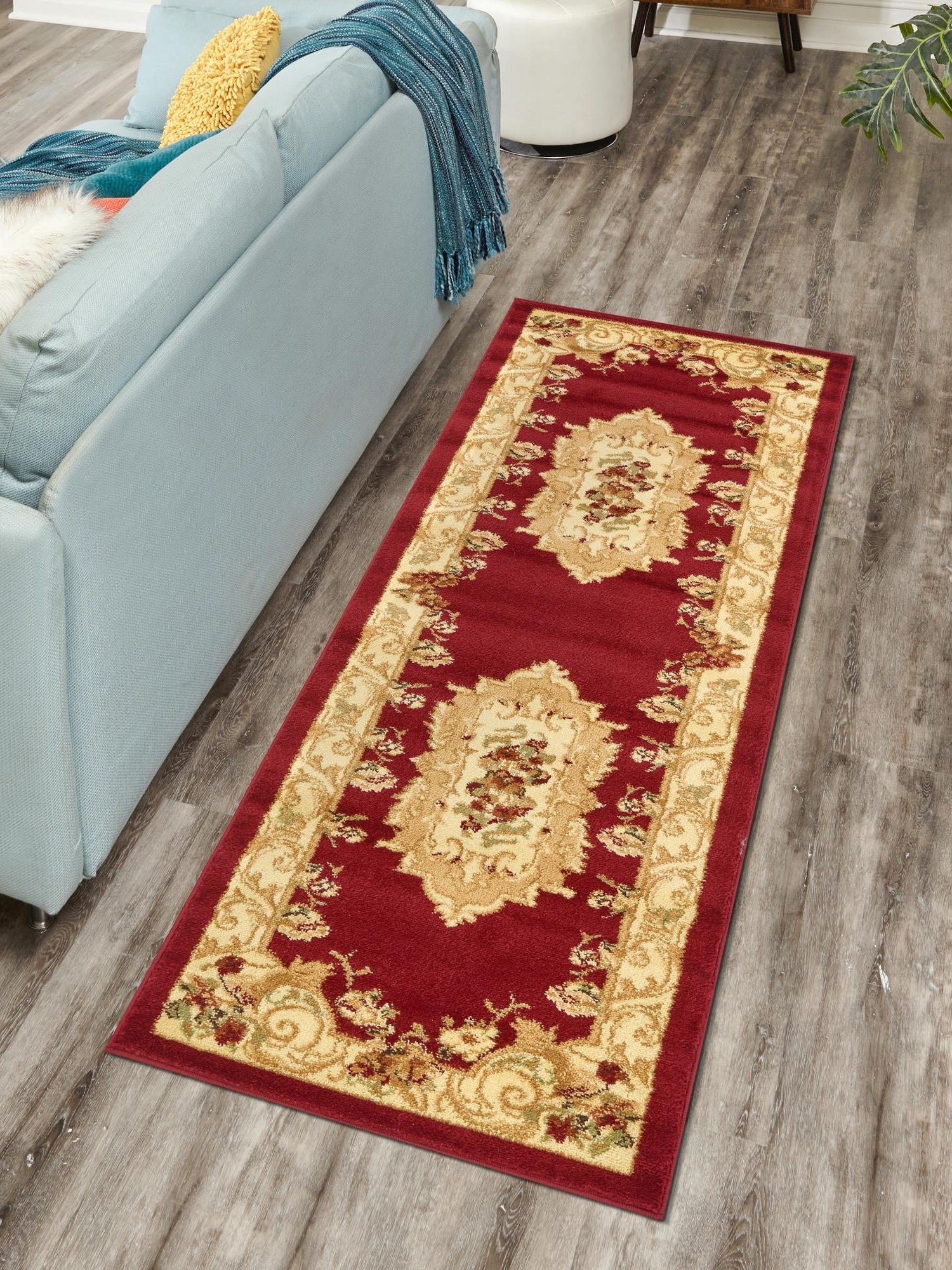 Red 2' 7 x 10' Versailles Runner Area Rug