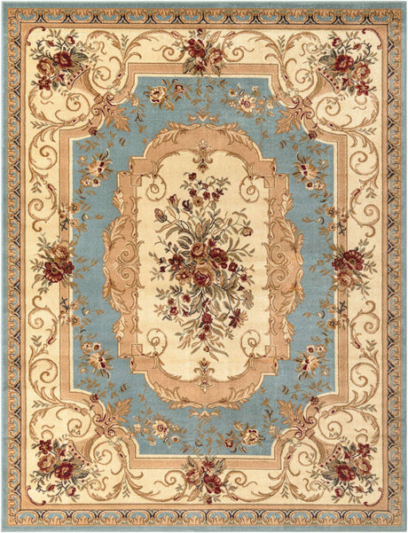 Light Blue 7' 10 x 10' Versailles Rectangle Area Rug
