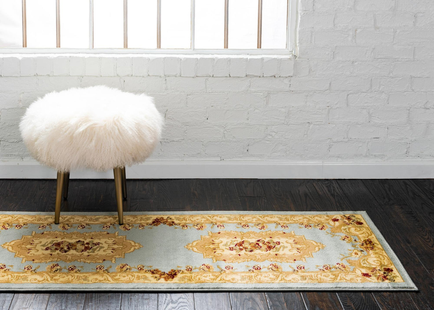 Light Blue 2' x 7' 1 Versailles Runner Area Rug