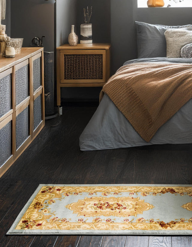 Light Blue 3' 1 x 19' 8 Versailles Runner Area Rug