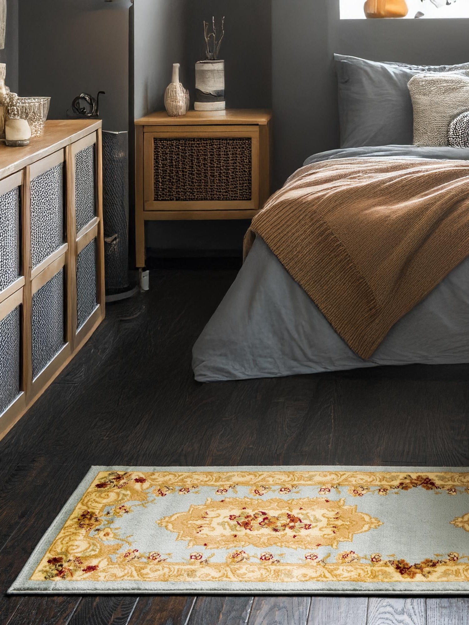 Light Blue 2' 7 x 10' Versailles Runner Area Rug