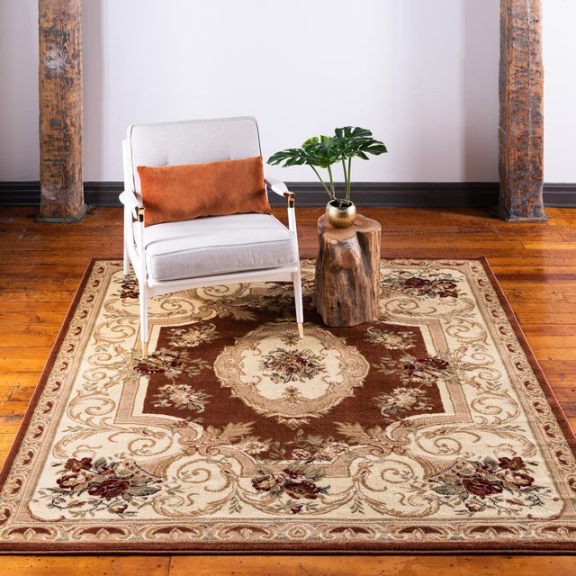 Brick Red 6' 1 x 6' 1 Versailles Square Area Rug