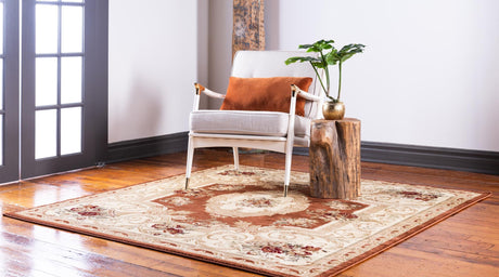 Brick Red 6' 1 x 6' 1 Versailles Square Area Rug