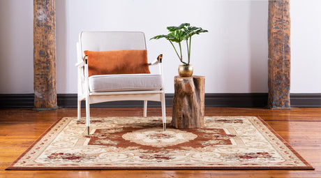 Brick Red 4' 1 x 4' 1 Versailles Square Area Rug