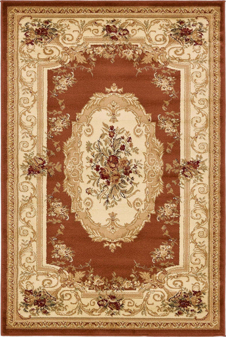 Brick Red 4' 1 x 6' 1 Versailles Rectangle Area Rug