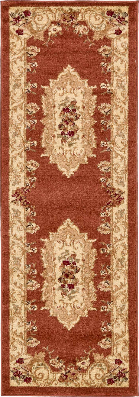 Brick Red 2' x 6' 1 Versailles Runner Area Rug