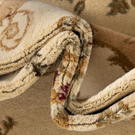 Cream 2' 7 x 13' 1 Versailles Runner Area Rug Classic Traditional Motif Indoor Carpet for Hallways, Dining Rooms, Bedrooms, Living Room, Office for Sale at Rug Engine