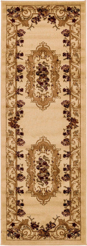 Cream 2' x 6' 1 Versailles Runner Area Rug