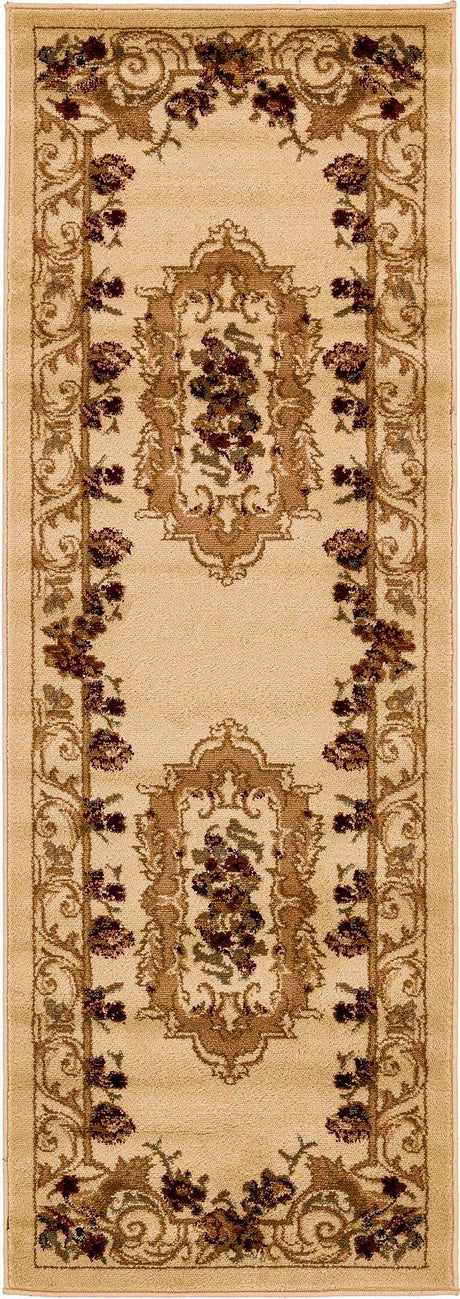 Cream 2' x 6' 1 Versailles Runner Area Rug