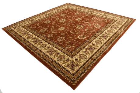 Brick Red Light Rose 10' x 10' Voyage Square Area Rug