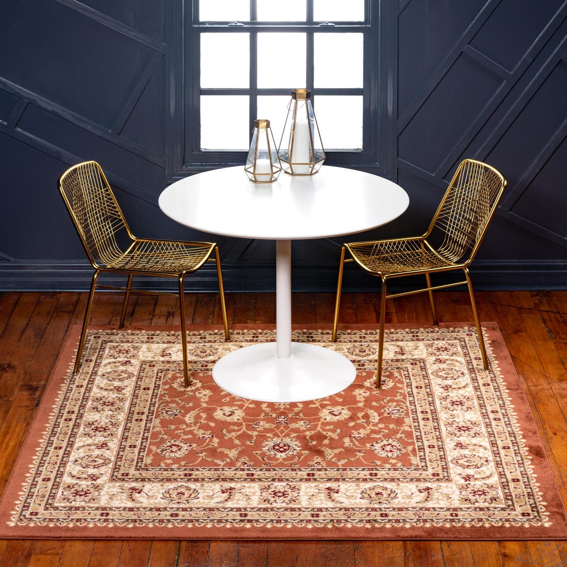 Brick Red Light Rose 10' x 10' Voyage Square Area Rug