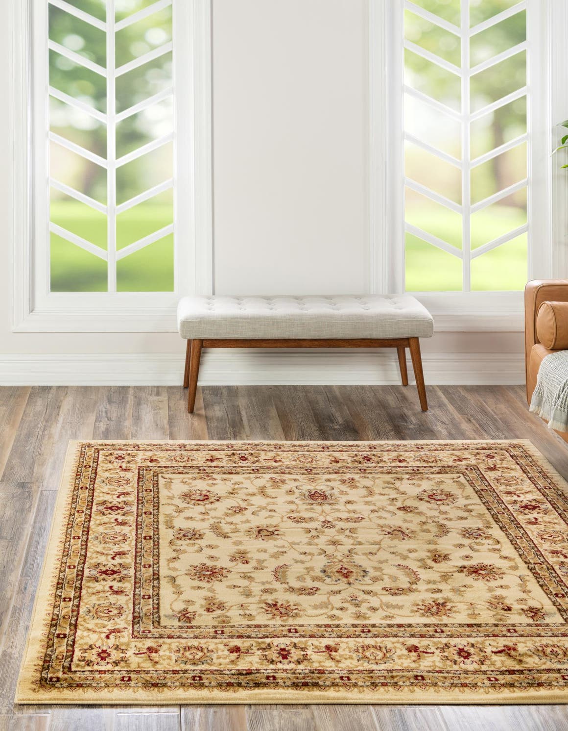 Cream 6' 1 x 6' 1 Voyage Square Area Rug