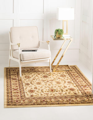 Cream 5' 3 x 5' 3 Voyage Square Area Rug