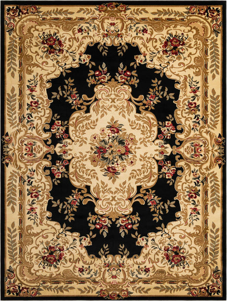 Black 9' x 12' Versailles Rectangle Area Rug