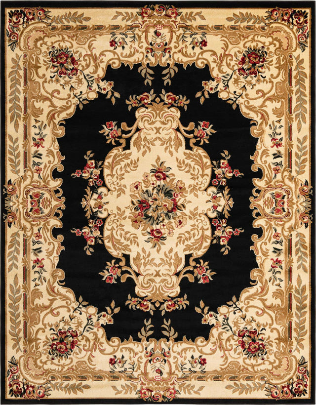 Black 7' 10 x 10' Versailles Rectangle Area Rug