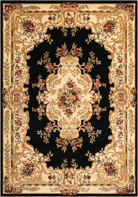 Black 7' 1 x 10' Versailles Rectangle Area Rug