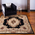 Black 10' x 10' Versailles Square Area Rug Classic Traditional Motif Indoor Carpet for Hallways, Dining Rooms, Bedrooms, Living Room, Office for Sale at Rug Engine