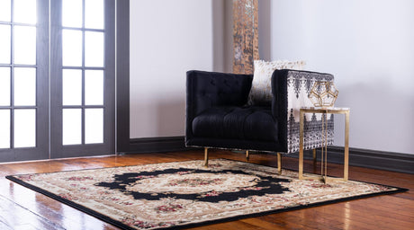 Black 10' x 10' Versailles Square Area Rug