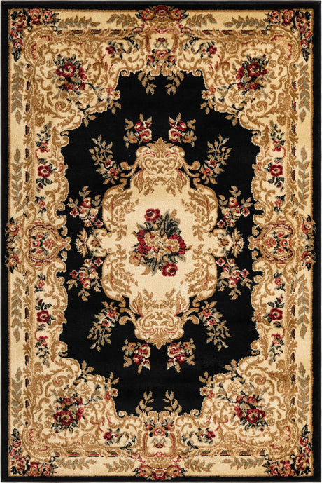 Black 4' 1 x 6' 1 Versailles Rectangle Area Rug