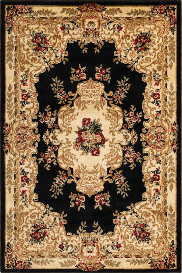 Black 4' 1 x 6' 1 Versailles Rectangle Area Rug