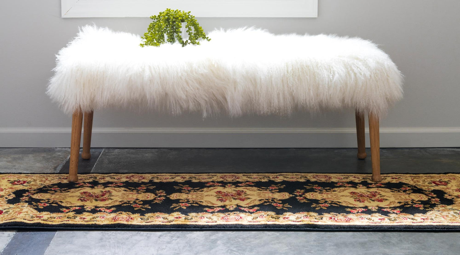 Black 2' 7 x 10' Versailles Runner Area Rug