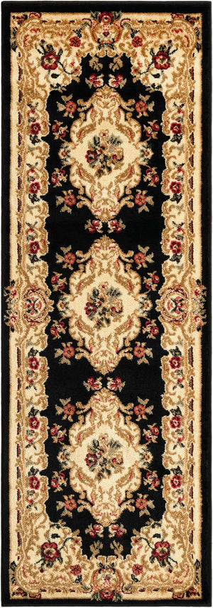 Black 2' x 6' 1 Versailles Runner Area Rug