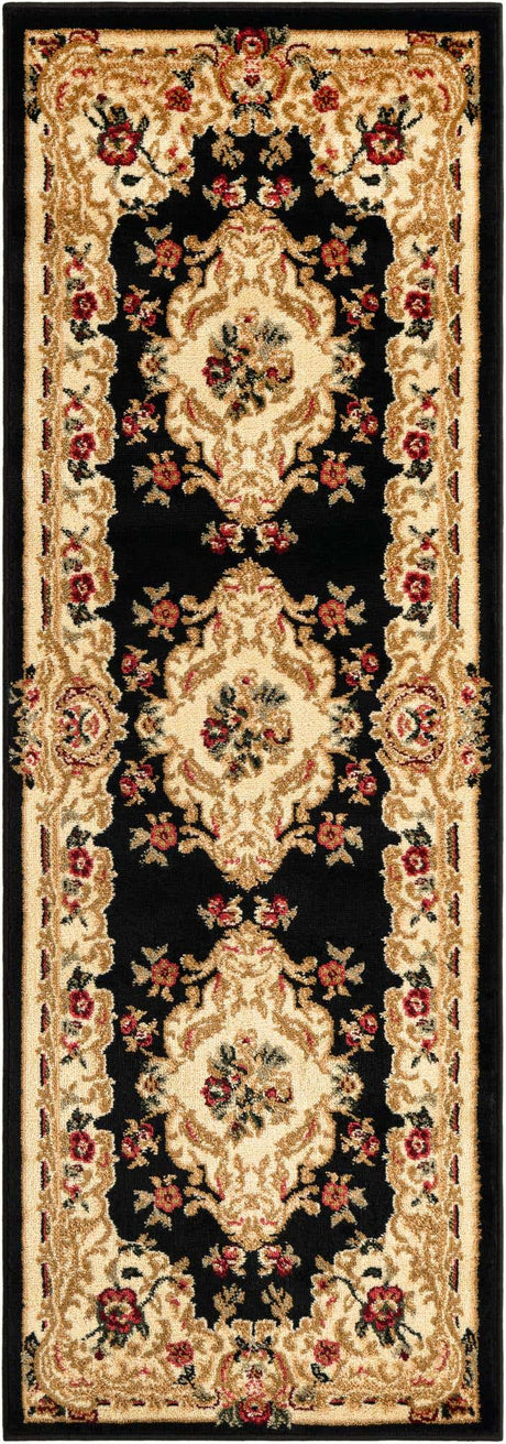Black 2' x 6' 1 Versailles Runner Area Rug
