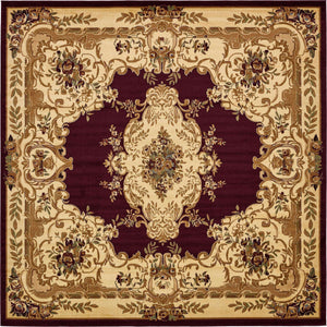 Red 10' x 10' Versailles Square Area Rug