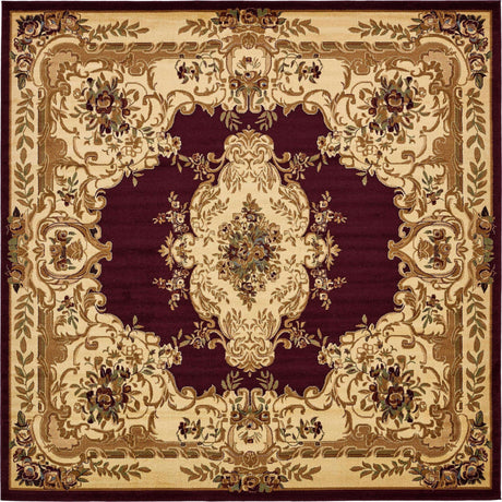Red 10' x 10' Versailles Square Area Rug